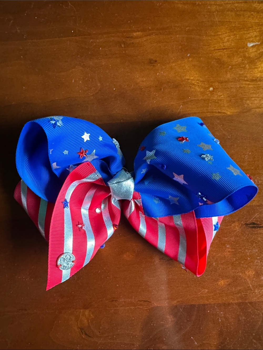 Kids Patriotic Star & Stripe Hair Bow Clip